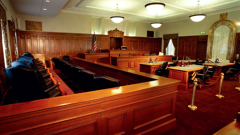 Empty courtroom