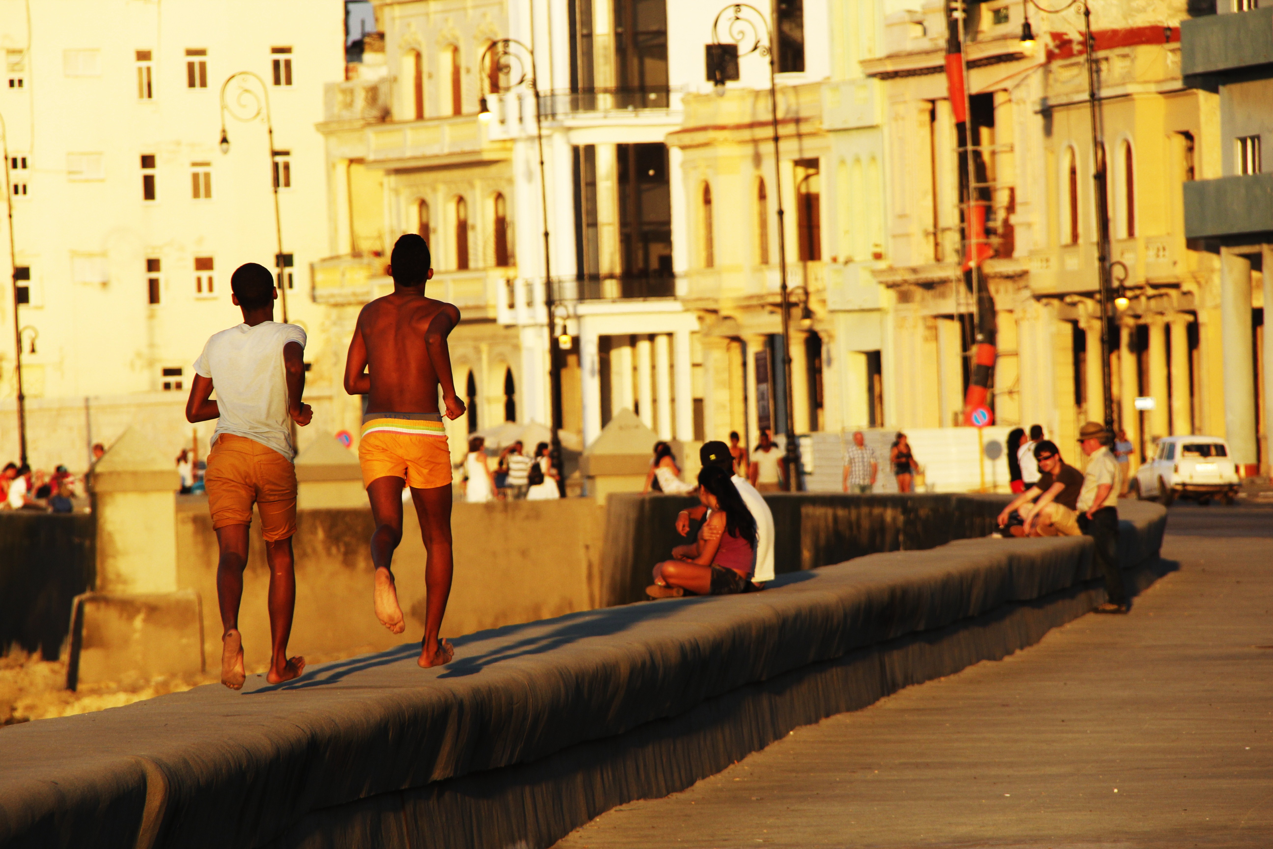 Runner in sunset