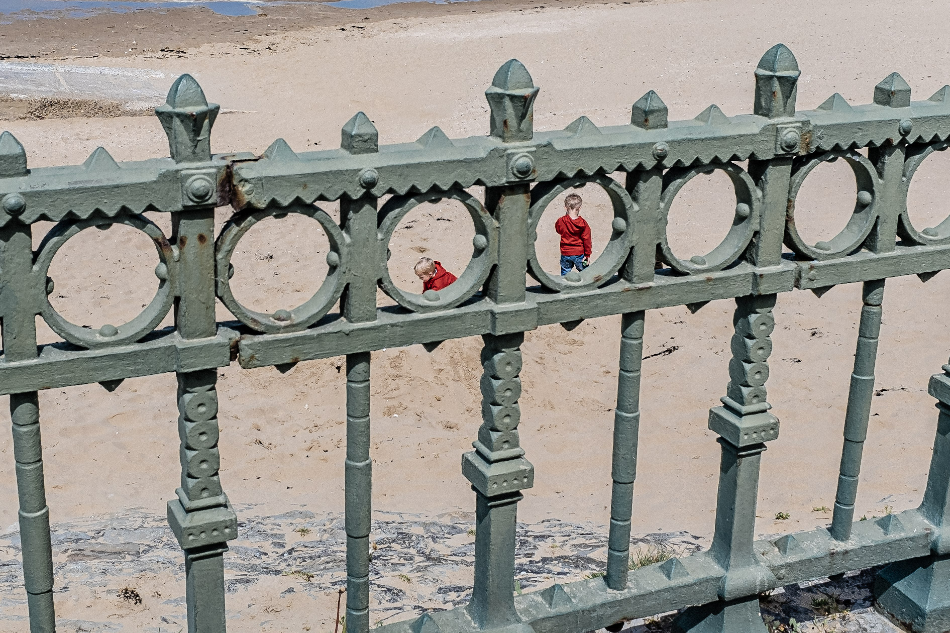 The children on the beach by Mark Heathcote