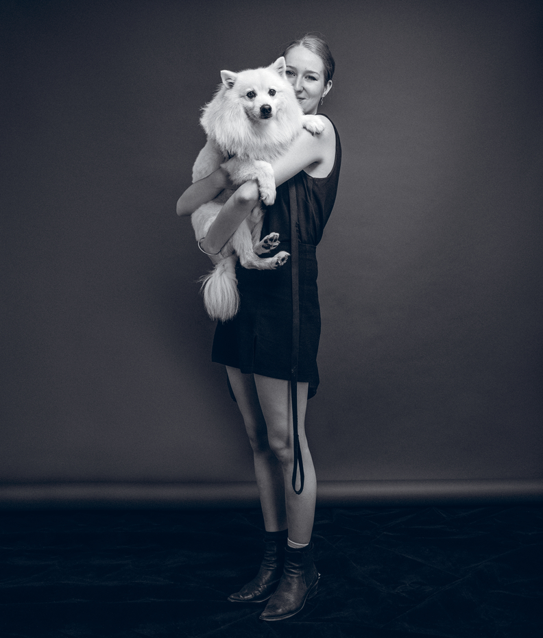 Lauren Murray holding her beautiful dog Kenny, neighbours of Wayside Chapel in Sydney