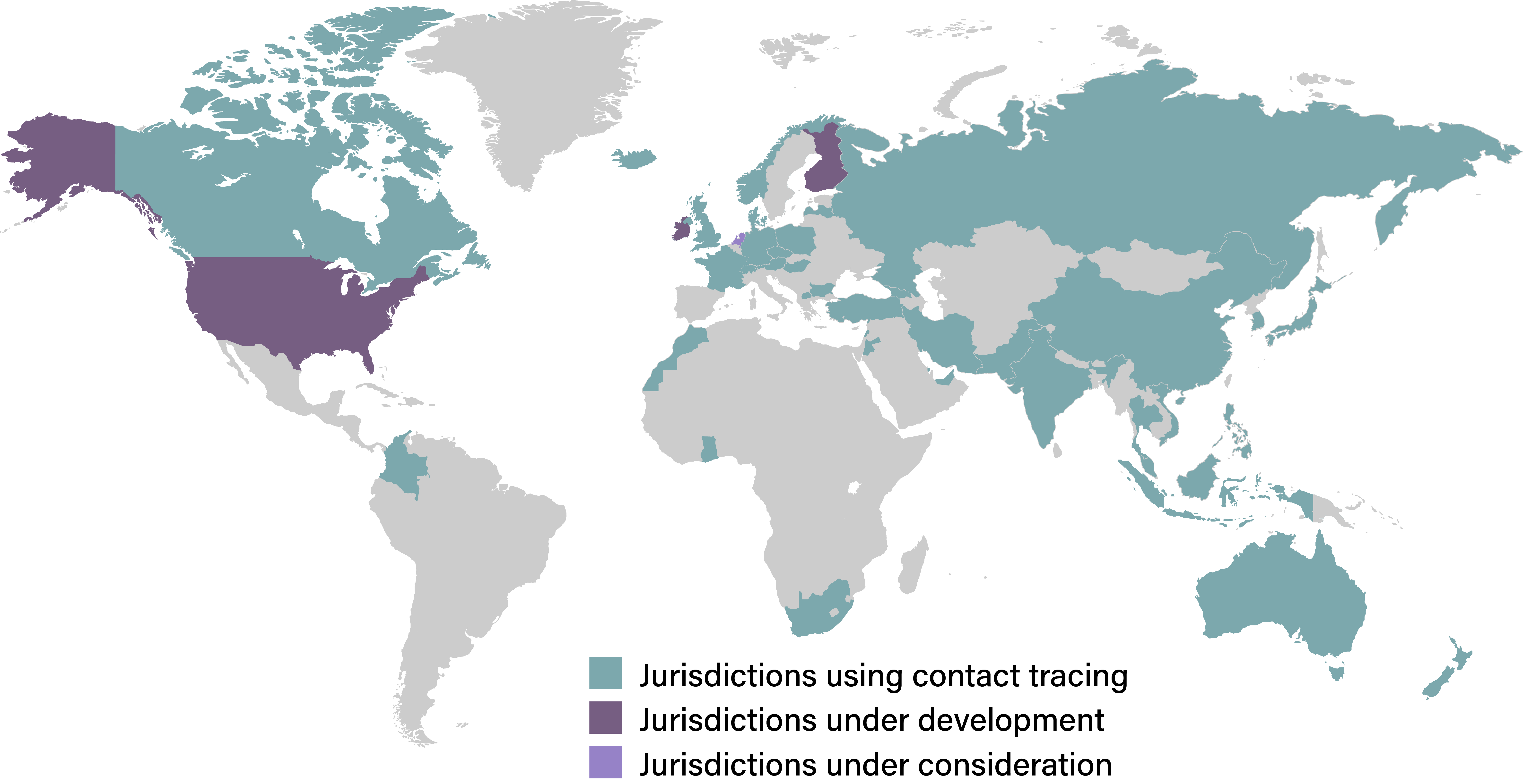 Contact tracing global map