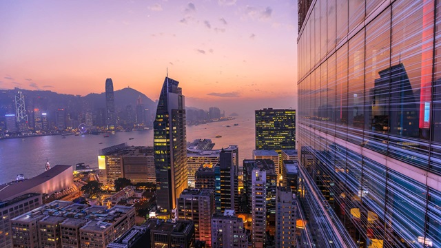 Hong Kong aerial by night