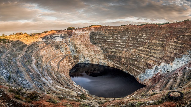 Mining valley with pool