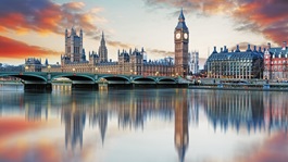 The Houses of Parliament reflected in the Thames