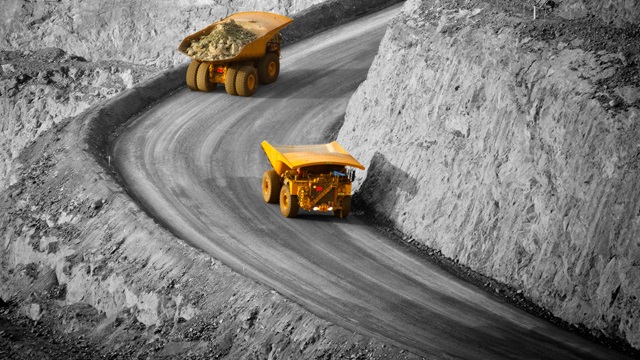 Mining truck in quarry