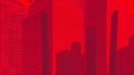 Red cityscape