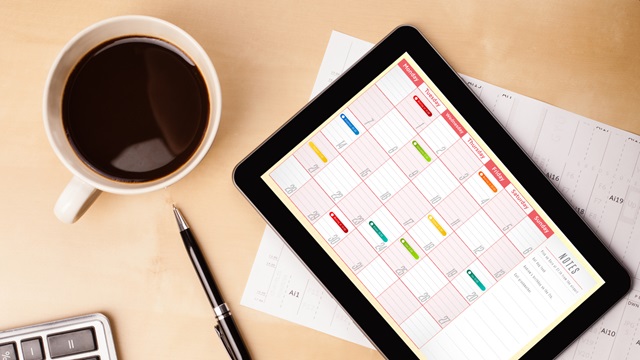 calendar on tablet